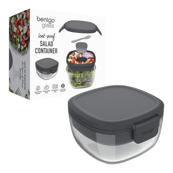 Bentgo All-In-One Glass Salad Container - Dark Grey