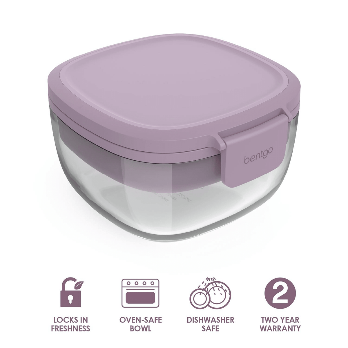 Bentgo All-In-One Glass Salad Container - Lavender - BentoBliss