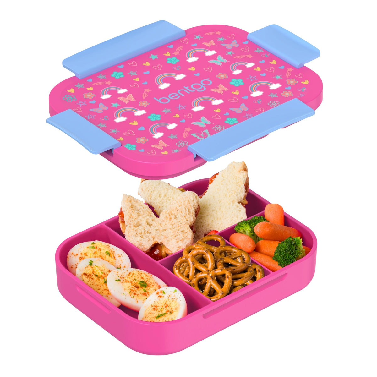 Bentgo Kids Snap & Go LunchBox - Rainbows and Butterflies - BentoBliss