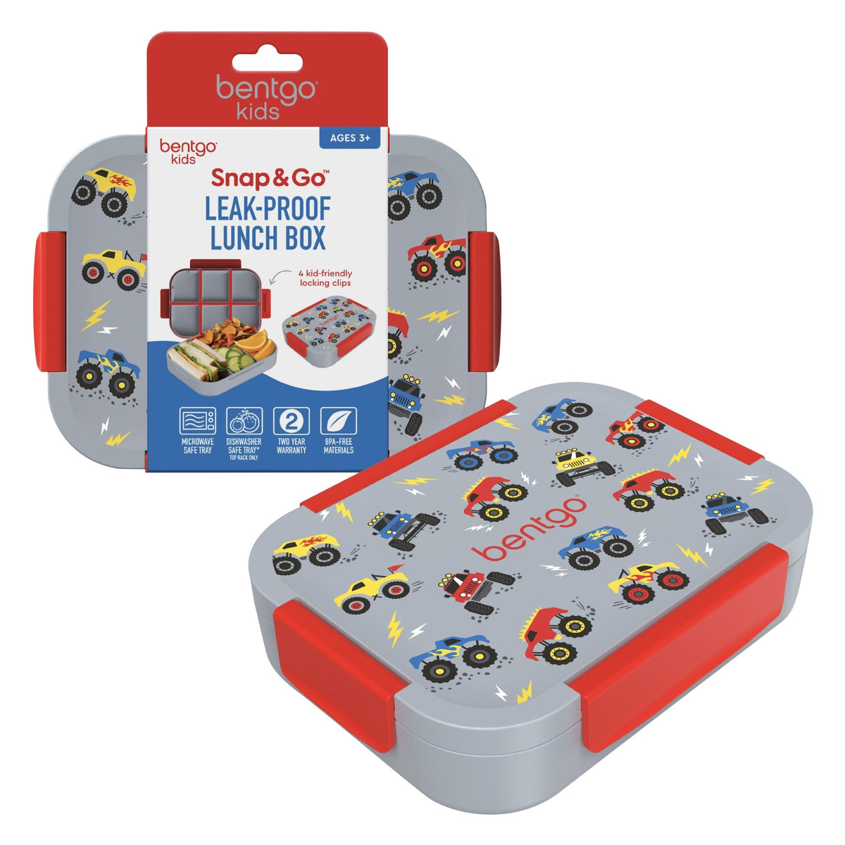 Bentgo Kids Snap & Go LunchBox - Trucks - BentoBliss