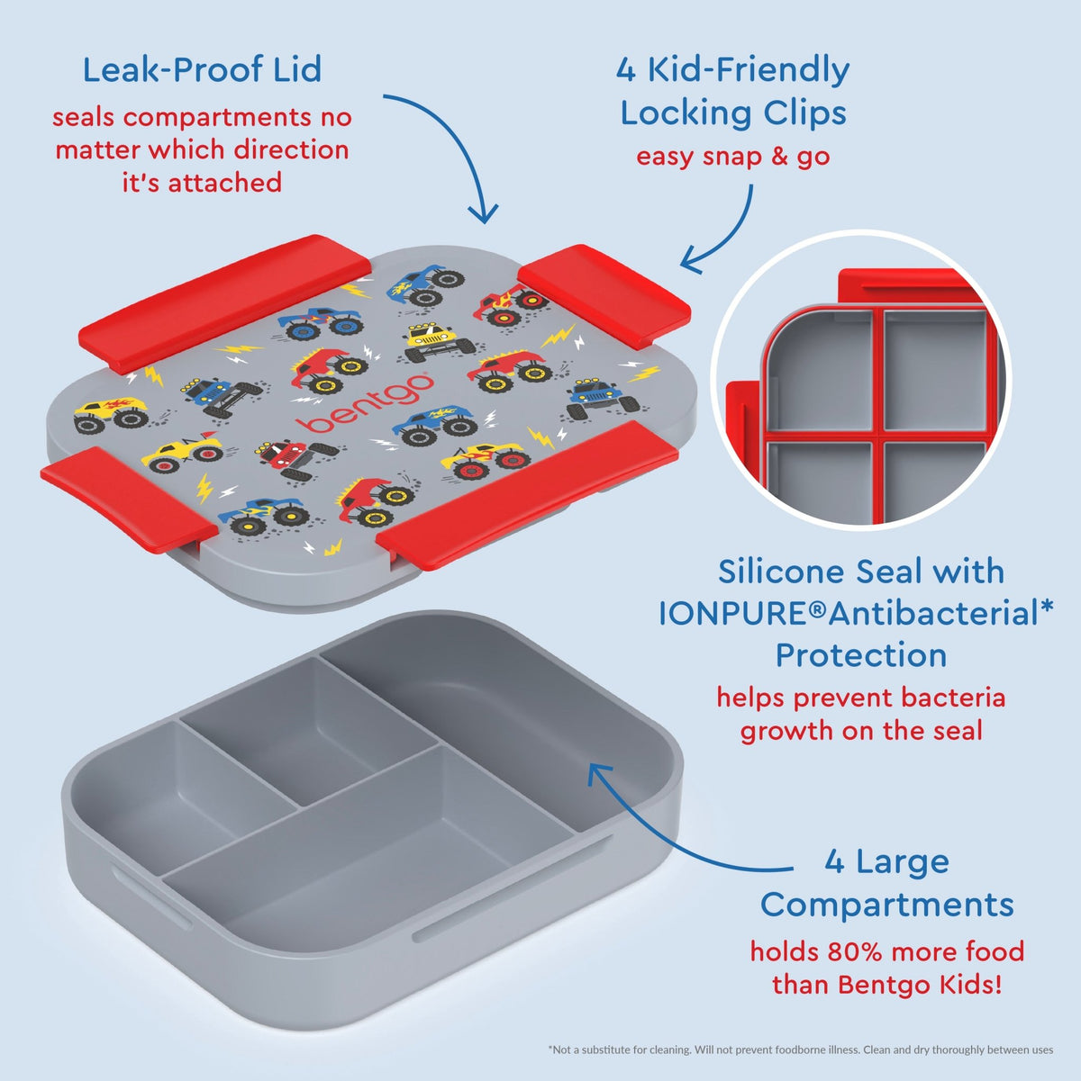 Bentgo Kids Snap & Go LunchBox - Trucks - BentoBliss