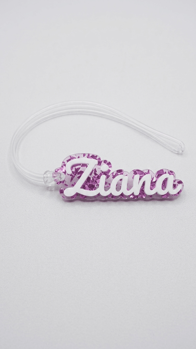 Personalised Name Acrylic Bag Tag - BentoBliss