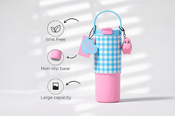 BentoBliss Stainless Steel Insulated Tumbler With Charm 700ml
