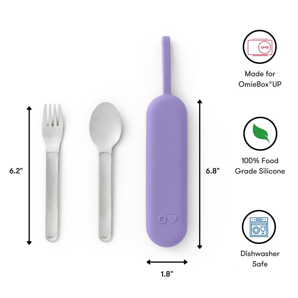 OmieBox UP Pod & Utensil Set - Violet - BentoBliss