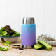 Ever Eco Insulalted Food Jar 800ml Balance on a wooden surface with vegetables