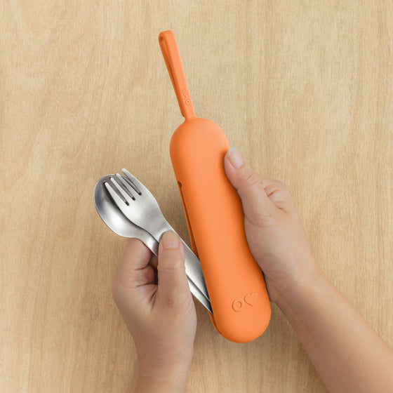 OmieBox UP reusable utensil set with stainless steel fork