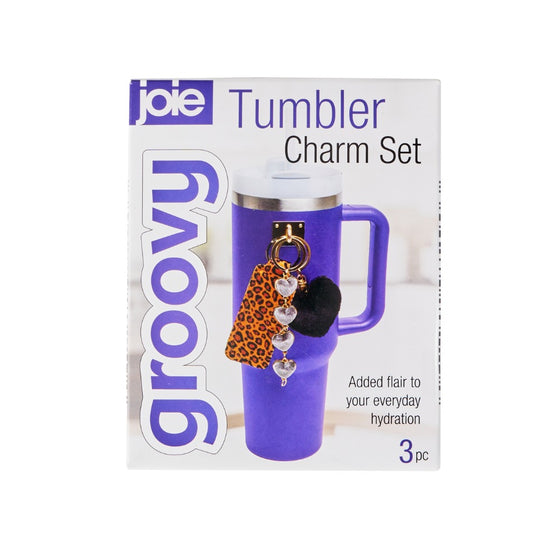Joie Groovy Tumbler Charm Set Heart 3 Piece