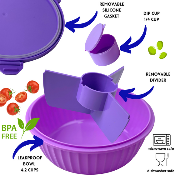 Yumbox Leakproof Poke Salad Bowl - Maui Purple - BentoBliss 