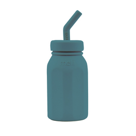 Melii Luxe Silicon Straw Bottle - Blue - BentoBliss 