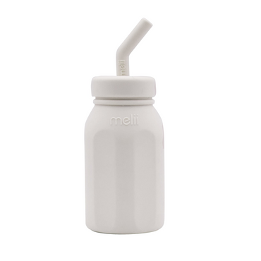 Melii Luxe Silicon Straw Bottle - Ivory - BentoBliss 