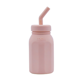 Melii Luxe Silicon Straw Bottle - Pink - BentoBliss 