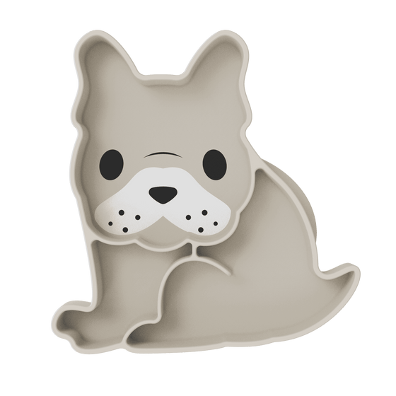 Melii Divided Silicone Suction Plate - Bulldog - BentoBliss 