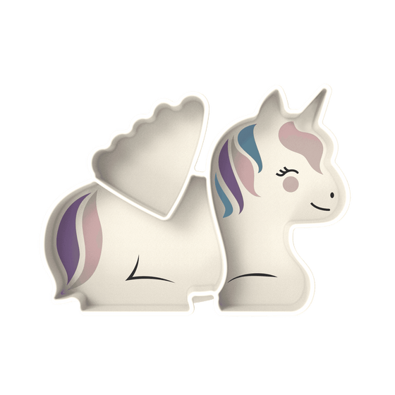 Melii Divided Silicone Suction Plate - Unicorn - BentoBliss 