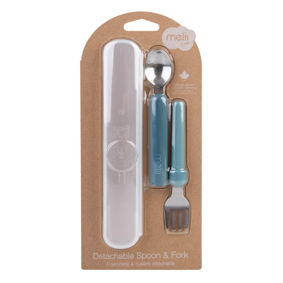 Melii Luxe Detachable Spoon & Fork - Blue