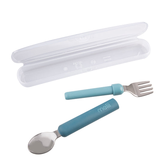 Melii Luxe Detachable Spoon & Fork - Blue