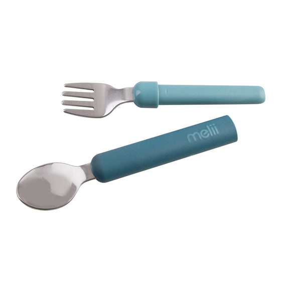 Melii Luxe Detachable Spoon & Fork - Blue