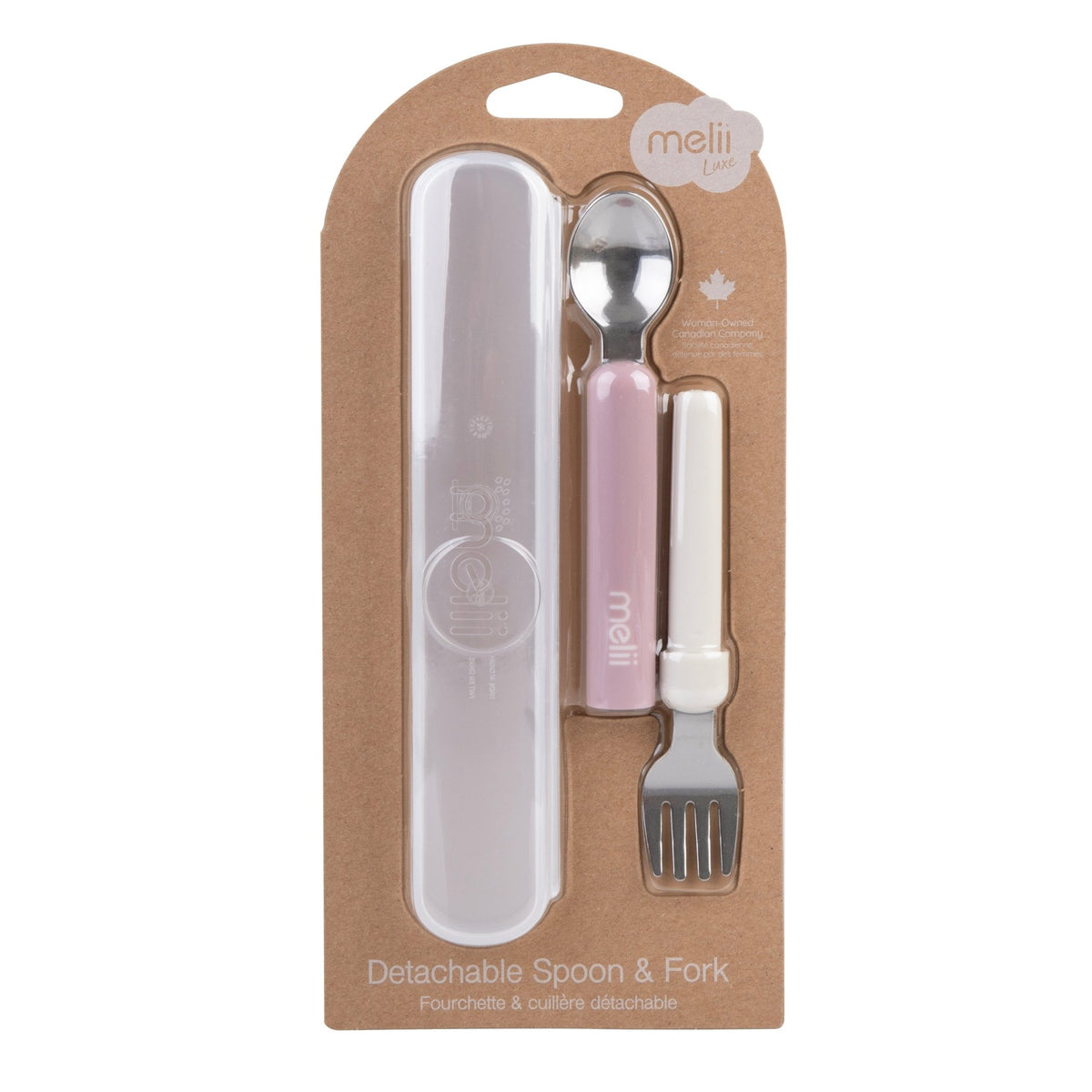 Melii Luxe Detachable Spoon & Fork - Pink - BentoBliss