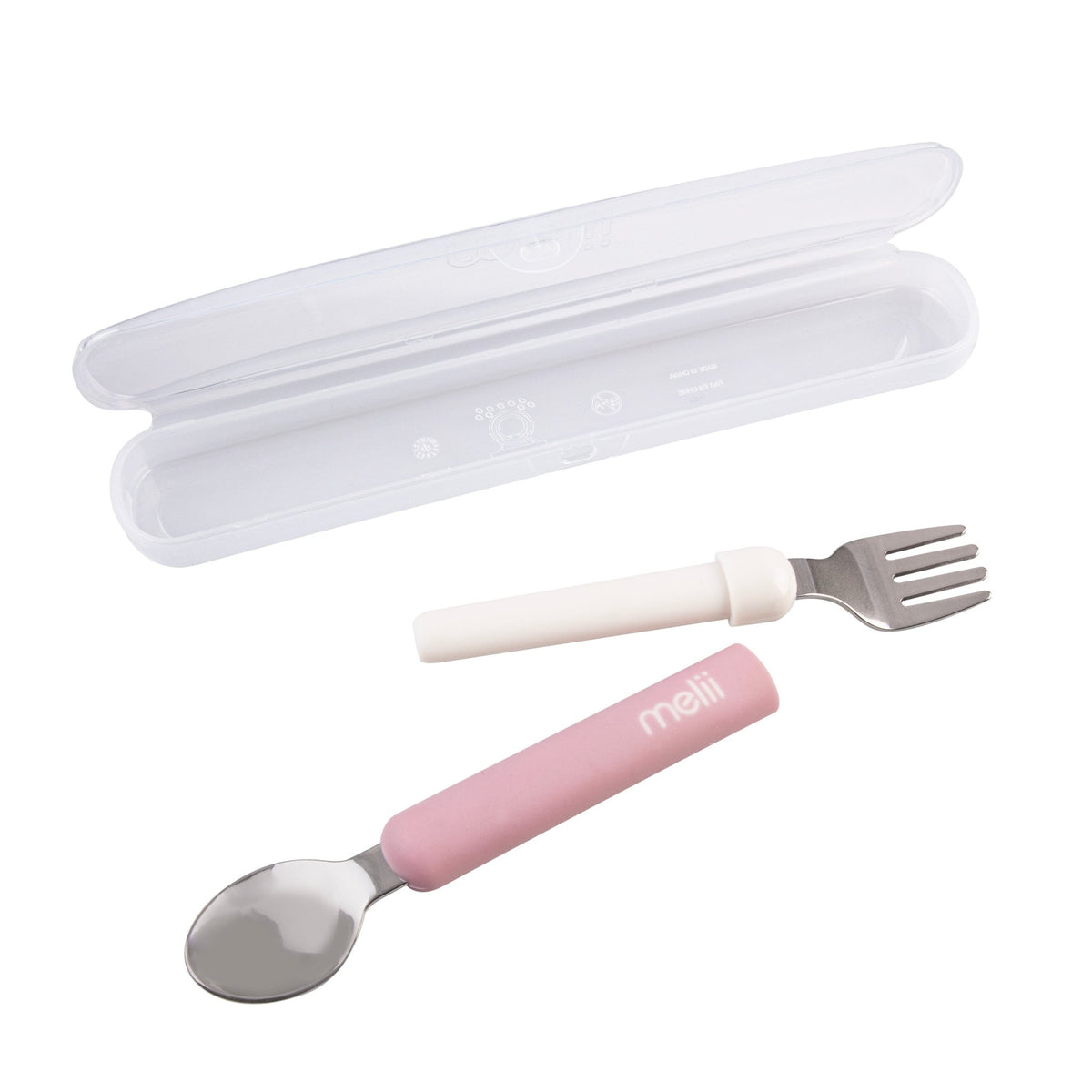 Melii Luxe Detachable Spoon & Fork - Pink - BentoBliss