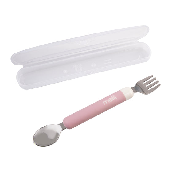 Melii Luxe Detachable Spoon & Fork - Pink