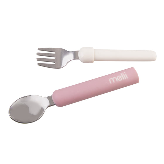 Melii Luxe Detachable Spoon & Fork - Pink