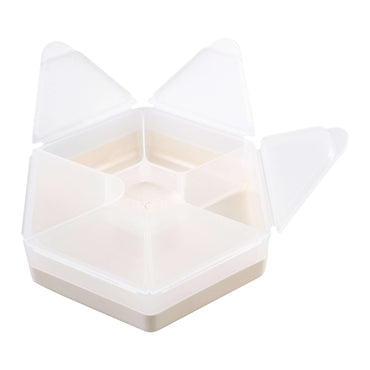 Melii Luxe Hexagon Snackle Box Ivory With three lids open