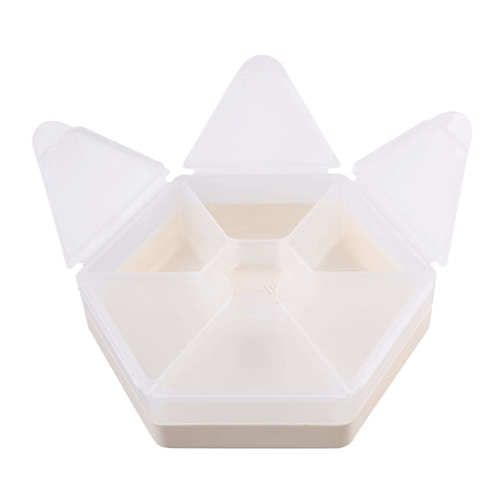 Melii Luxe Hexagon Snackle Box Ivory With Lids Open Front