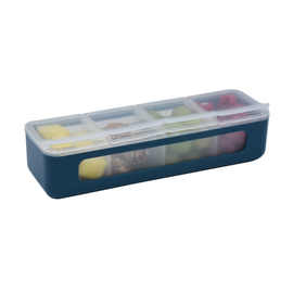 Melii Luxe 4 Compartment Snackle Box - Blue - BentoBliss 