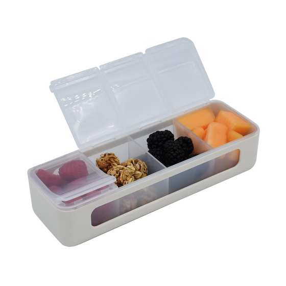 Melii Luxe 4 Compartment Snackle Box - Ivory - BentoBliss 