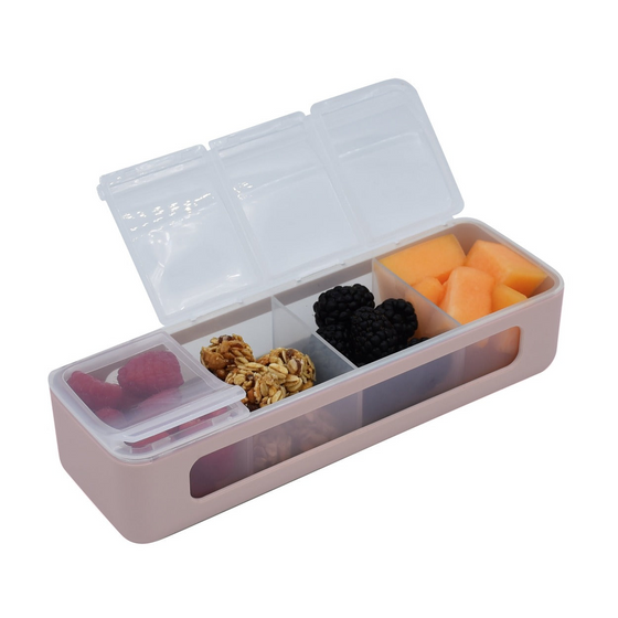 Melii Luxe 4 Compartment Snackle Box - Pink - BentoBliss 