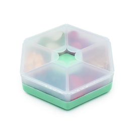 Melii Hexagon Snackle Box - Mint open showing 6 compartments