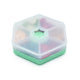 Melii Hexagon Snackle Box - Mint open showing 6 compartments