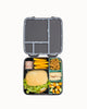 MontiiCo Feast Lunch Box - Midnight open with compartments and snacks