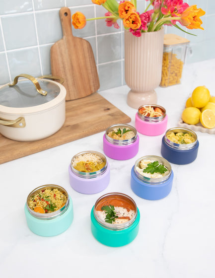 MontiiCo Insulated Mini Food Jar - Lilac line up