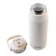 Oasis Ceramic Lined Stainless Steel Capri Drink Bottle 750ml cream bottle with open stainless steel mouth and detachable handled lid.