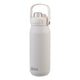 Oasis Ceramic Lined Stainless Steel Capri Drink Bottle 750ml cream bottle with raised carry handle, clear cap and push button lid.