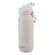 Oasis Ceramic Lined Stainless Steel Capri Drink Bottle 750ml cream bottle with open flip cap, pour spout and side carry handle.