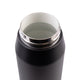 Oasis Ceramic Lined Stainless Steel Capri Drink Bottle 750ml black bottle close-up highlighting the wide ceramic-lined interior and polished stainless steel rim.