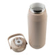 Oasis Ceramic Lined Stainless Steel Capri Drink Bottle 750ml sand beige bottle with lid removed, wide ceramic-lined opening and matching carry cap.