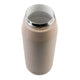 Oasis Ceramic Lined Stainless Steel Capri Drink Bottle 750ml sand beige wide-mouth close-up with polished steel rim and smooth ceramic lining.