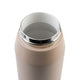 Oasis Ceramic Lined Stainless Steel Capri Drink Bottle 750ml sand beige mouth detail showing ceramic-lined interior and polished stainless steel neck.
