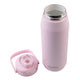 Oasis Ceramic Lined Stainless Steel Capri Drink Bottle 750ml soft pink open bottle with detached carry lid, wide ceramic-lined mouth and polished stainless steel rim.