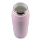 Oasis Ceramic Lined Stainless Steel Capri Drink Bottle 750ml soft pink open top view with lid removed, ceramic-lined interior and polished steel rim.