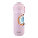 Oasis Ceramic Lined Stainless Steel Capri Drink Bottle 750ml soft pink bottle with cutaway graphic showing ceramic lining and insulated stainless steel layers.