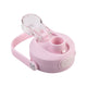 Oasis Ceramic Lined Stainless Steel Capri Drink Bottle 750ml soft pink top-view lid detail with open transparent cap, round drinking spout and carry handle.