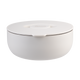 Oasis Alabaster round lunch bowl 950ml  with a silver rim on a white background