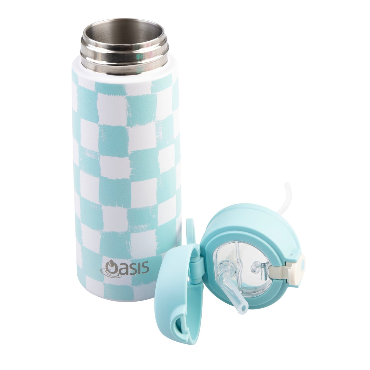 Oasis Stainless Steel Double Wall Insulated Kid's Drink Bottle W/Sipper Straw 550ML - BentoBliss