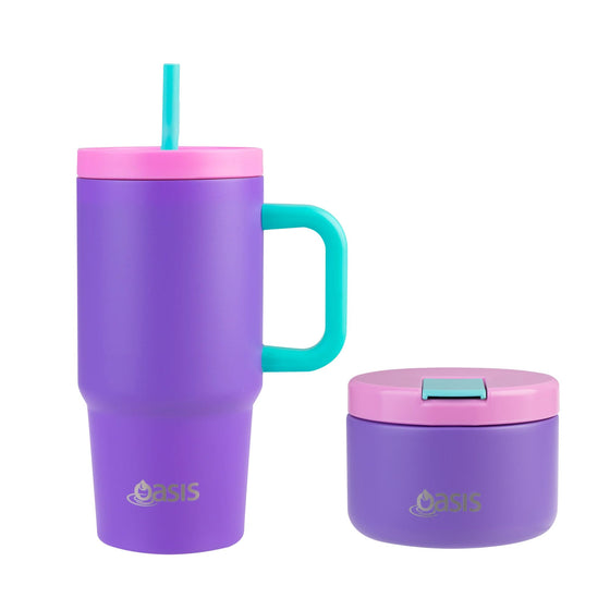Oasis Food Jar & Junior Commuter Bundle - Mermaid Purple