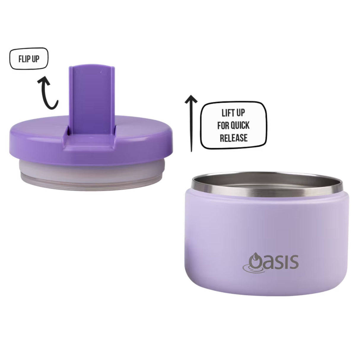 Oasis Food Jar & Junior Commuter Bundle - Lilac - BentoBliss