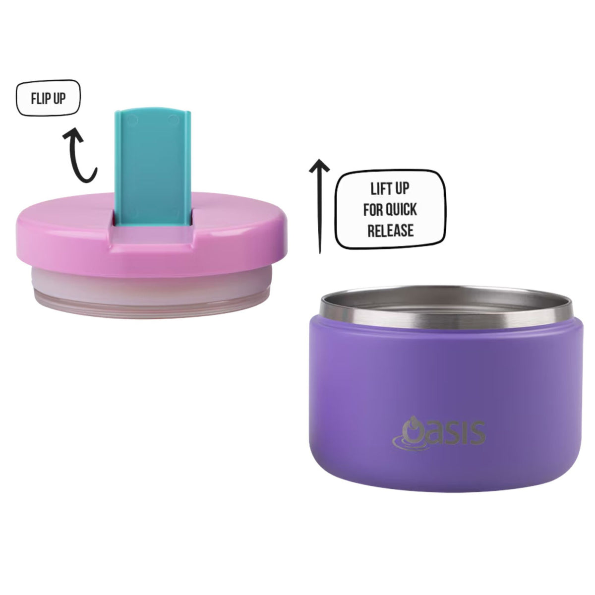 Oasis Food Jar & Junior Commuter Bundle - Mermaid Purple - BentoBliss
