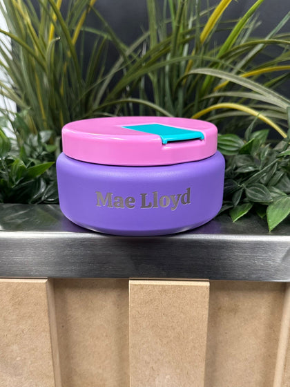 Oasis Stainless Steel Insulated Food Jar 230ml Meramid Purple Personalised Engraved with Mae Llyod on it from BentoBliss. 